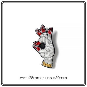 Käsitsi tikitud huule/ümbriku/vihmavarju märgid Käepaela aplikatsioon mantli pükste koti prossi jaoks