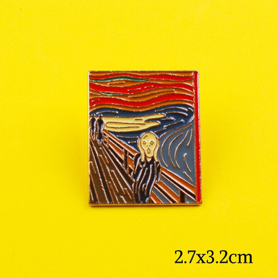 Μεταλλικές κονκάρδες με πέτο ηλίανθου Καρφίτσες ζωγραφικής και καρφίτσες για γυναίκες Ανδρικές καρφίτσες με πέτο Δημιουργικό δώρο κοσμήματα σακίδιο πλάτης για φίλους