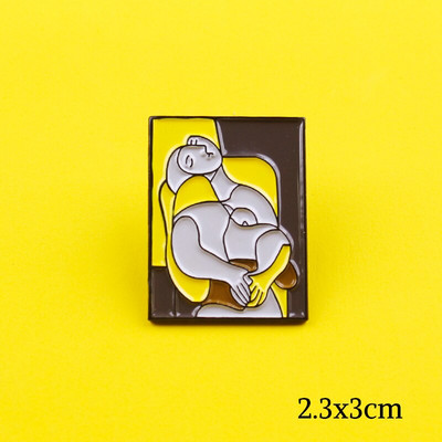 Μεταλλικές κονκάρδες με πέτο ηλίανθου Καρφίτσες ζωγραφικής και καρφίτσες για γυναίκες Ανδρικές καρφίτσες με πέτο Δημιουργικό δώρο κοσμήματα σακίδιο πλάτης για φίλους