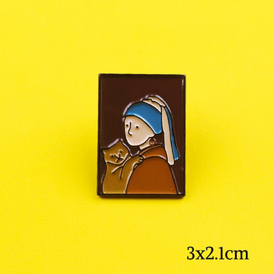 Μεταλλικές κονκάρδες με πέτο ηλίανθου Καρφίτσες ζωγραφικής και καρφίτσες για γυναίκες Ανδρικές καρφίτσες με πέτο Δημιουργικό δώρο κοσμήματα σακίδιο πλάτης για φίλους