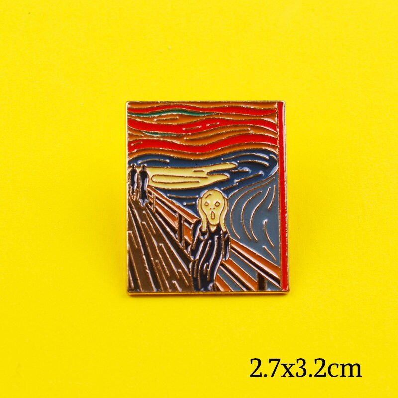 Μεταλλικές κονκάρδες με πέτο ηλίανθου Καρφίτσες ζωγραφικής και καρφίτσες για γυναίκες Ανδρικές καρφίτσες με πέτο Δημιουργικό δώρο κοσμήματα σακίδιο πλάτης για φίλους