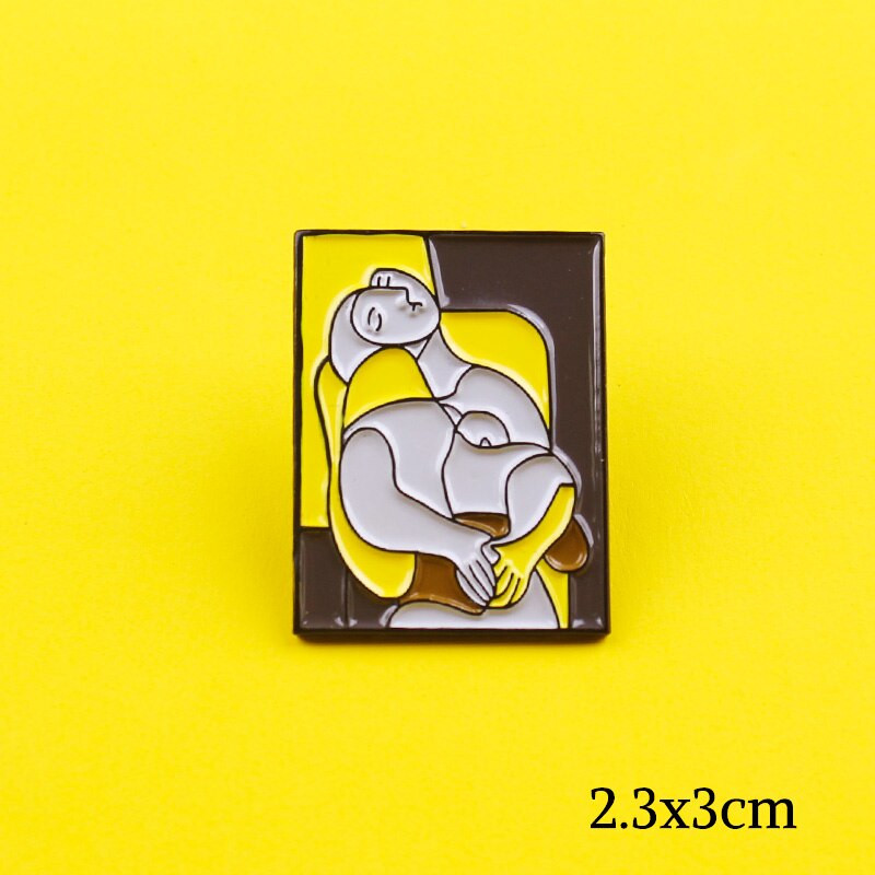 Μεταλλικές κονκάρδες με πέτο ηλίανθου Καρφίτσες ζωγραφικής και καρφίτσες για γυναίκες Ανδρικές καρφίτσες με πέτο Δημιουργικό δώρο κοσμήματα σακίδιο πλάτης για φίλους