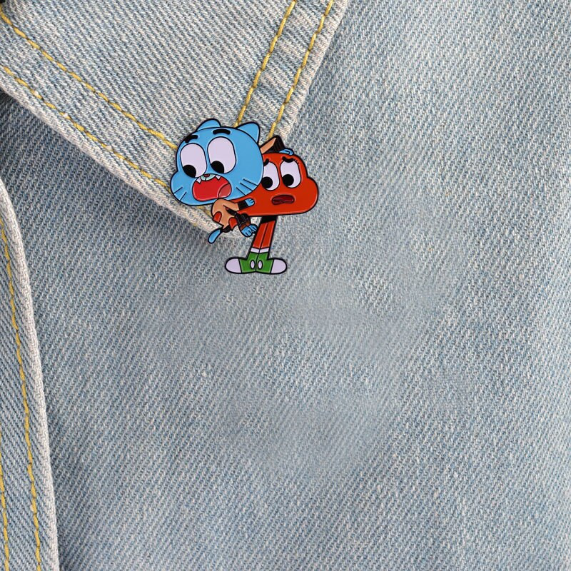 AD2117 Cute Rabbit Cartoon Αστείες μεταλλικές καρφίτσες με κουμπιά από τζιν μπουφάν Καρφίτσα κοσμήματος Διακοσμητικό σήμα για καρφίτσες για ρεβέρ ρούχων