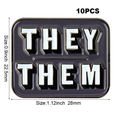 10 tk palju Nad Them She Her He Him IT IT ON SHE THEY HE THEY IEL Metallist märk Revääritihvt Märk Pross Pins Märgid