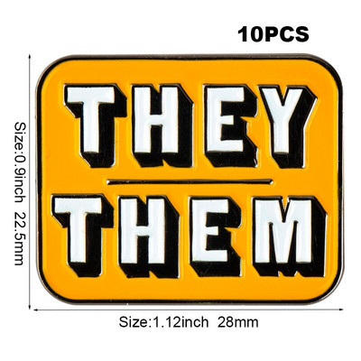 10 tk palju Nad Them She Her He Him IT IT ON SHE THEY HE THEY IEL Metallist märk Revääritihvt Märk Pross Pins Märgid