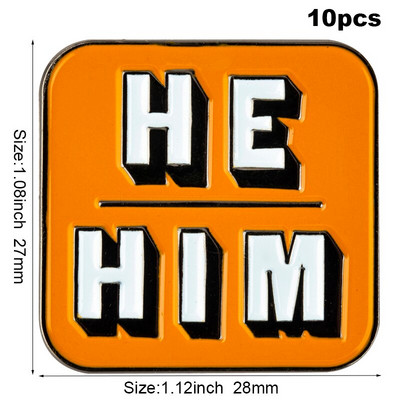 10 tk palju Nad Them She Her He Him IT IT ON SHE THEY HE THEY IEL Metallist märk Revääritihvt Märk Pross Pins Märgid