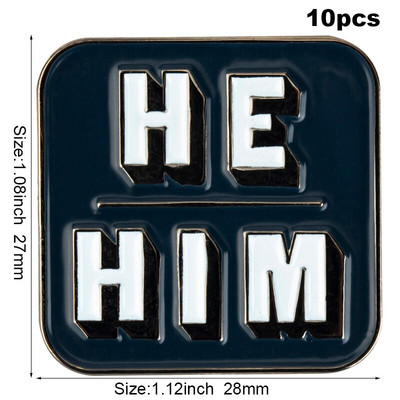 10 tk palju Nad Them She Her He Him IT IT ON SHE THEY HE THEY IEL Metallist märk Revääritihvt Märk Pross Pins Märgid