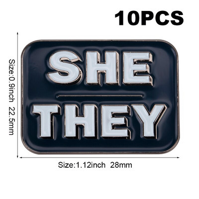 10 tk palju Nad Them She Her He Him IT IT ON SHE THEY HE THEY IEL Metallist märk Revääritihvt Märk Pross Pins Märgid