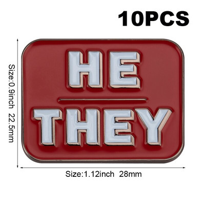 10 tk palju Nad Them She Her He Him IT IT ON SHE THEY HE THEY IEL Metallist märk Revääritihvt Märk Pross Pins Märgid