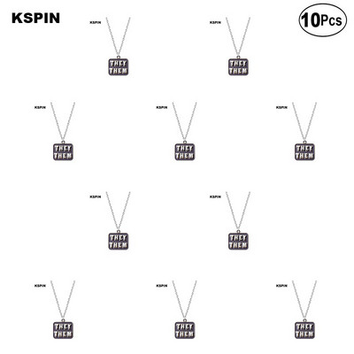 10 tk palju Nad Them She Her He Him IT IT ON SHE THEY HE THEY IEL Metallist märk Revääritihvt Märk Pross Pins Märgid