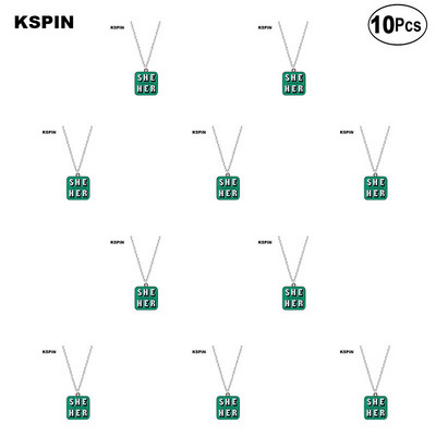 10 tk palju Nad Them She Her He Him IT IT ON SHE THEY HE THEY IEL Metallist märk Revääritihvt Märk Pross Pins Märgid