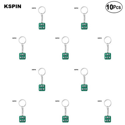 10 tk palju Nad Them She Her He Him IT IT ON SHE THEY HE THEY IEL Metallist märk Revääritihvt Märk Pross Pins Märgid