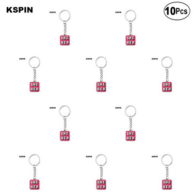 10 tk palju Nad Them She Her He Him IT IT ON SHE THEY HE THEY IEL Metallist märk Revääritihvt Märk Pross Pins Märgid