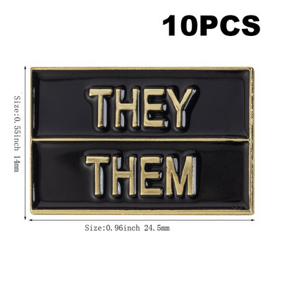 10 tk palju Nad Them She Her He Him IT IT ON SHE THEY HE THEY IEL Metallist märk Revääritihvt Märk Pross Pins Märgid