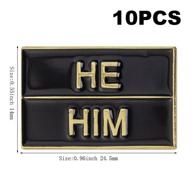 10 tk palju Nad Them She Her He Him IT IT ON SHE THEY HE THEY IEL Metallist märk Revääritihvt Märk Pross Pins Märgid