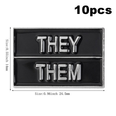 10 tk palju Nad Them She Her He Him IT IT ON SHE THEY HE THEY IEL Metallist märk Revääritihvt Märk Pross Pins Märgid