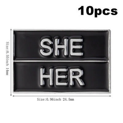 10 tk palju Nad Them She Her He Him IT IT ON SHE THEY HE THEY IEL Metallist märk Revääritihvt Märk Pross Pins Märgid