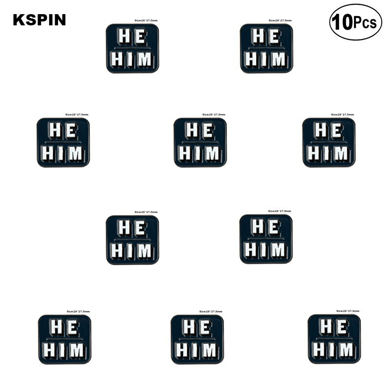 10 tk palju Nad Them She Her He Him IT IT ON SHE THEY HE THEY IEL Metallist märk Revääritihvt Märk Pross Pins Märgid