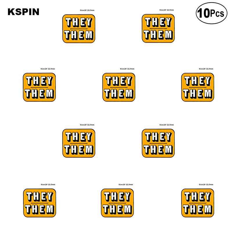 10 tk palju Nad Them She Her He Him IT IT ON SHE THEY HE THEY IEL Metallist märk Revääritihvt Märk Pross Pins Märgid