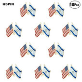 10 bucăți o mulțime de ace de rever ale drapelului din SUA și Israel