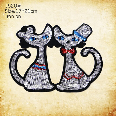 Kõrgekvaliteedilised värvilised litrid armsa looma kassi ja koera mustriga tikandiplaaster DIY animatsioon märgi tikandi õmblemine ja tikandid