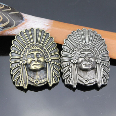 Indian Head Bronz/Aliaj Argint Poșetă Cataramă Insigna în relief pentru Portofel Curea Geantă Jeans Husă telefon Piele Artizanat Accesorii DIY