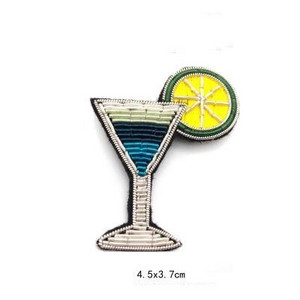 Ecusoane brodate manual Vesela de bar/MÂNcare/Băutură/Brața aplicată pentru haină Pantaloni Geantă Broșă Broche alimentaire