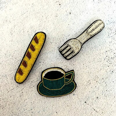 Ecusoane brodate manual Vesela de bar/MÂNcare/Băutură/Brața aplicată pentru haină Pantaloni Geantă Broșă Broche alimentaire