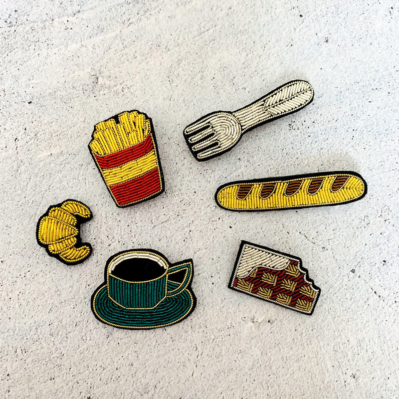 Ecusoane brodate manual Vesela de bar/MÂNcare/Băutură/Brața aplicată pentru haină Pantaloni Geantă Broșă Broche alimentaire