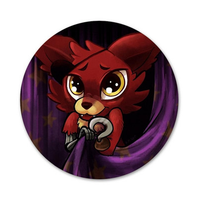 Fnaf Plush Foxy ikoonid nööpnõelad märgi kaunistus prossid Metallist märgid seljakoti kaunistamiseks 58 mm
