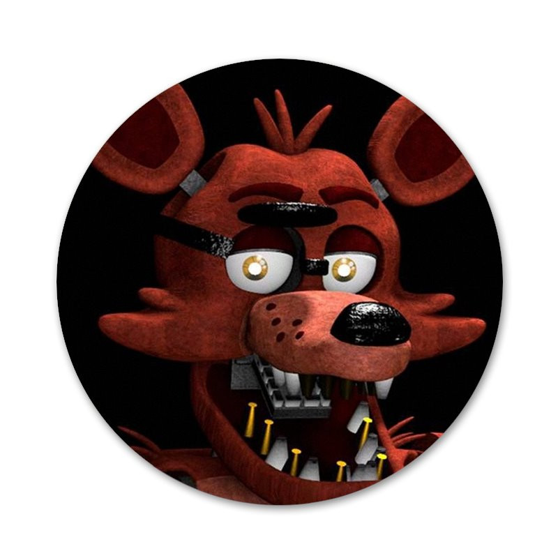 Fnaf Plush Foxy ikoonid nööpnõelad märgi kaunistus prossid Metallist märgid seljakoti kaunistamiseks 58 mm