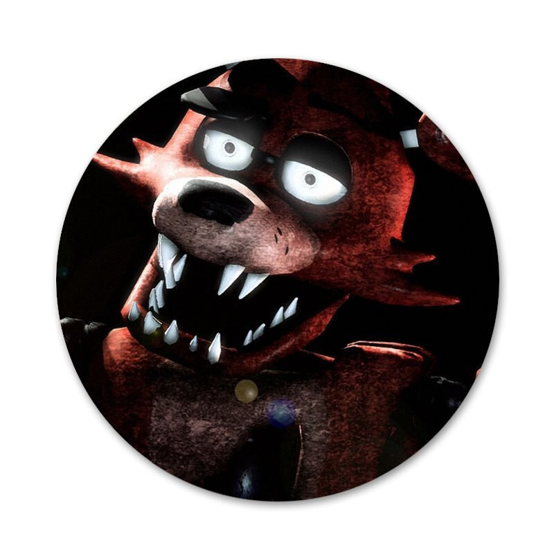 Fnaf Plush Foxy ikoonid nööpnõelad märgi kaunistus prossid Metallist märgid seljakoti kaunistamiseks 58 mm