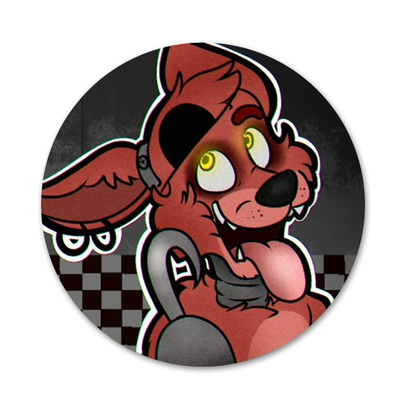 Fnaf Plush Foxy ikoonid nööpnõelad märgi kaunistus prossid Metallist märgid seljakoti kaunistamiseks 58 mm