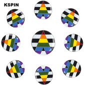 10 tk palju Straight Allies Pride vikerkaare lipp Rozet Metal Chapas Metalicas Pins Ikoon Seljakott Pross kingituseks XY0307