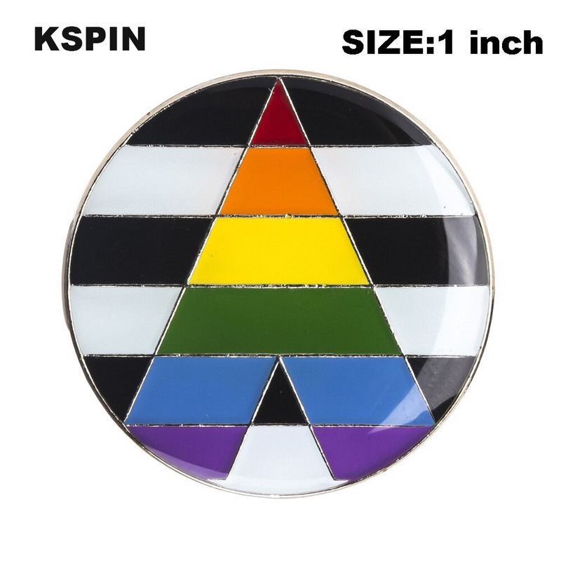 10 tk palju Straight Allies Pride vikerkaare lipp Rozet Metal Chapas Metalicas Pins Ikoon Seljakott Pross kingituseks XY0307
