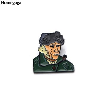 Homegaga Ван Гог и неговите произведения Цинкови игли за вратовръзки Готини игли за раница Брошки за дрехи за мъже жени Значка за шапка Модни подаръци D2607