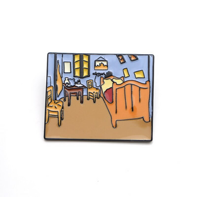 Homegaga Van Gogh and His Works Cink Igle za kravatu Cool Igle za ruksak Broševi za odjeću za muškarce žene Značka sa šeširom Modni darovi D2607