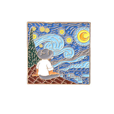 Homegaga Van Gogh and His Works Cink Igle za kravatu Cool Igle za ruksak Broševi za odjeću za muškarce žene Značka sa šeširom Modni darovi D2607