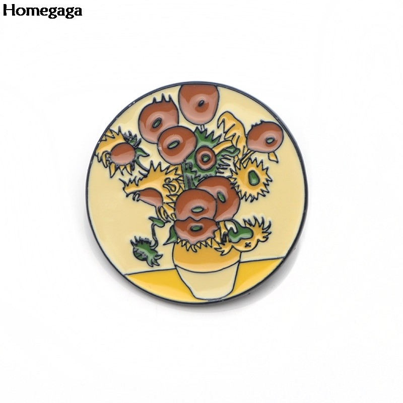 Homegaga Van Gogh and His Works Cink Igle za kravatu Cool Igle za ruksak Broševi za odjeću za muškarce žene Značka sa šeširom Modni darovi D2607