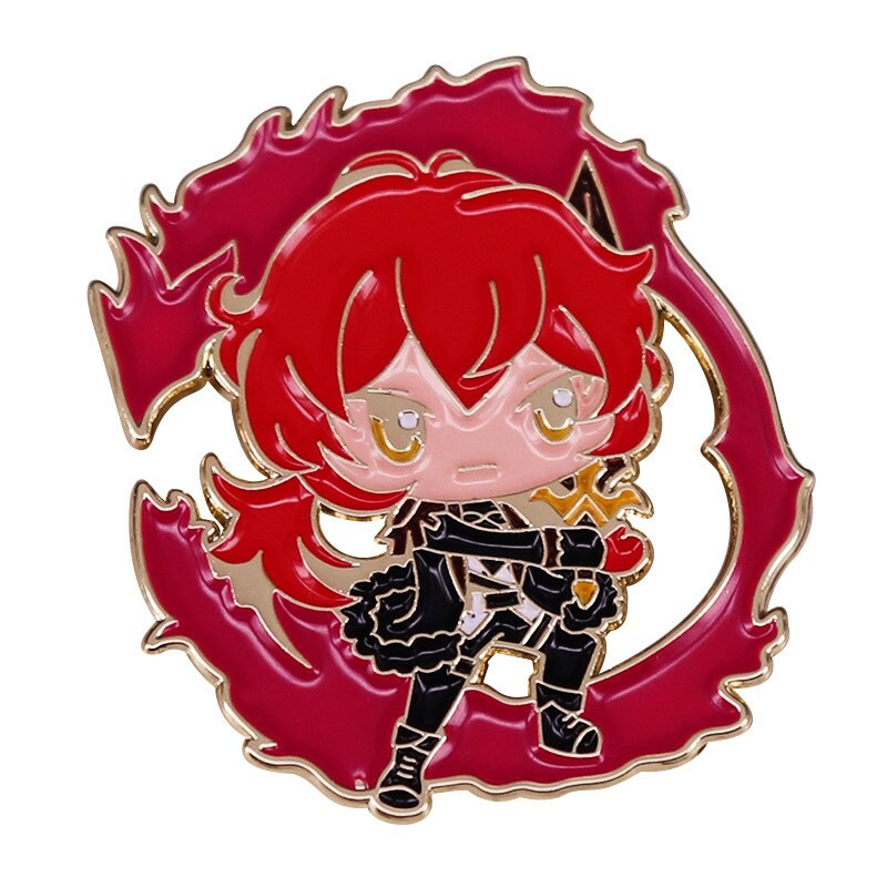 C2456 Genshin Impact igle za revere za ruksake Slatki nakit Anime značke Manga značke na ruksaku Emajlirane igle Broševi Pokloni