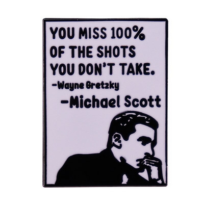 C2185 Biuro televizijos laida „Dunder Mifflin“ metaliniai emaliuoti smeigtukai ir sagės, skirtos madingoms atvartų segtukų kuprinėms, ženklelių dovanoms