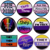 C3533 LGBT vėliava emalio smeigtukas vaivorykštė sagė Papuošalai JIS JIS JIE Įvardis Išdidumas Atvartas Gėjai Aksesuarai Mados Dovanos