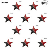 Puno 10 komada Crveno-crna zvijezda Značka za rever Značka za zastavu Broš Igle Značke 10 komada puno