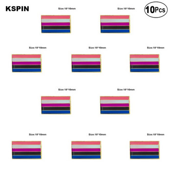 10 бр. Партида Nonbinary Pride Flag Игла за ревер Значка на флага Брошка Игли Значки 10 бр. Партида