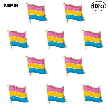 10 бр. Партида Nonbinary Pride Flag Игла за ревер Значка на флага Брошка Игли Значки 10 бр. Партида