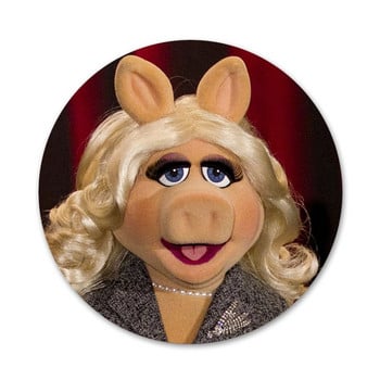 58 χιλιοστά The Muppets Miss Piggy Icons Pins Διακοσμητικό σήμα Καρφίτσες Μεταλλικές κονκάρδες για διακόσμηση σακιδίου