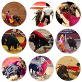 Borbe bikova španjolske borbe s bikovima Ikone uzorka Igle Značke Ukrasni broševi Metalne značke za ukrašavanje ruksaka 58 mm