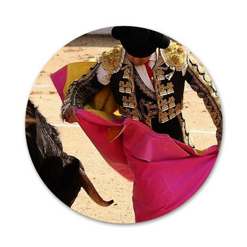 Ταυρομαχία Ισπανική Ταυρομαχία Pattern Icons Καρφίτσες Διακοσμητικό σήμα Καρφίτσες Μεταλλικές κονκάρδες για διακόσμηση σακιδίων πλάτης 58mm