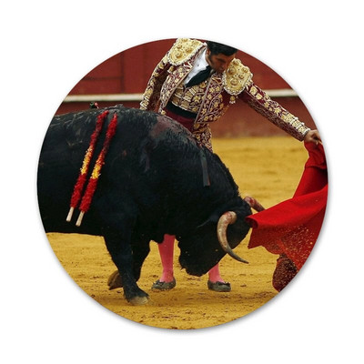 Borbe bikova španjolske borbe s bikovima Ikone uzorka Igle Značke Ukrasni broševi Metalne značke za ukrašavanje ruksaka 58 mm