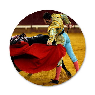 Borbe bikova španjolske borbe s bikovima Ikone uzorka Igle Značke Ukrasni broševi Metalne značke za ukrašavanje ruksaka 58 mm